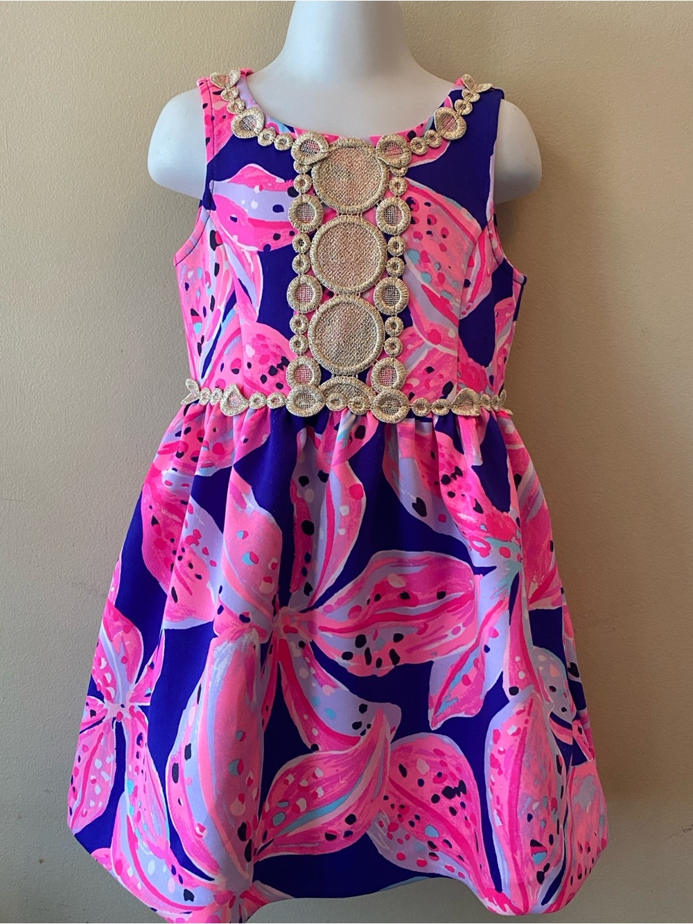 Lilly Pulitzer Baylee Royal Purple Wild Child Floral Print Scuba Dress